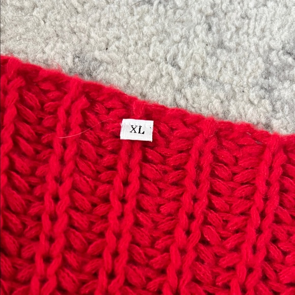 Red Knitted Sweater Vest with Gold Buttons - Picture 2 of 2